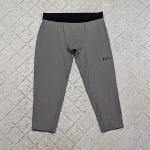 Nobull Pants Mens XL Gray Compression Tights Active Train Run ¾ Length